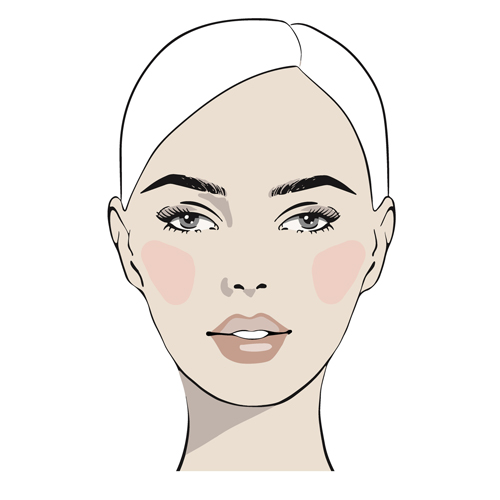 Важно учитывать анатомию: посмотрите, как меняется форма лица с помощью румян.